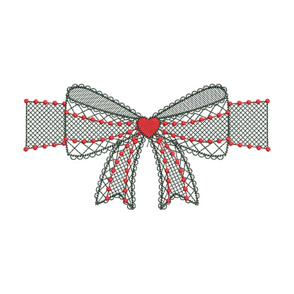 Elegant Lace Bow Block to Make Pouch Machine Embroidery 4" 5.5" 6" 7" 8" 5" | PES DST JEF | Artapli