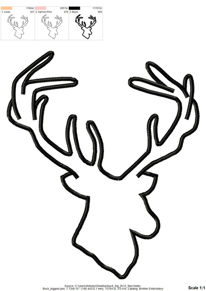 Buck Applique and Fill Stitch