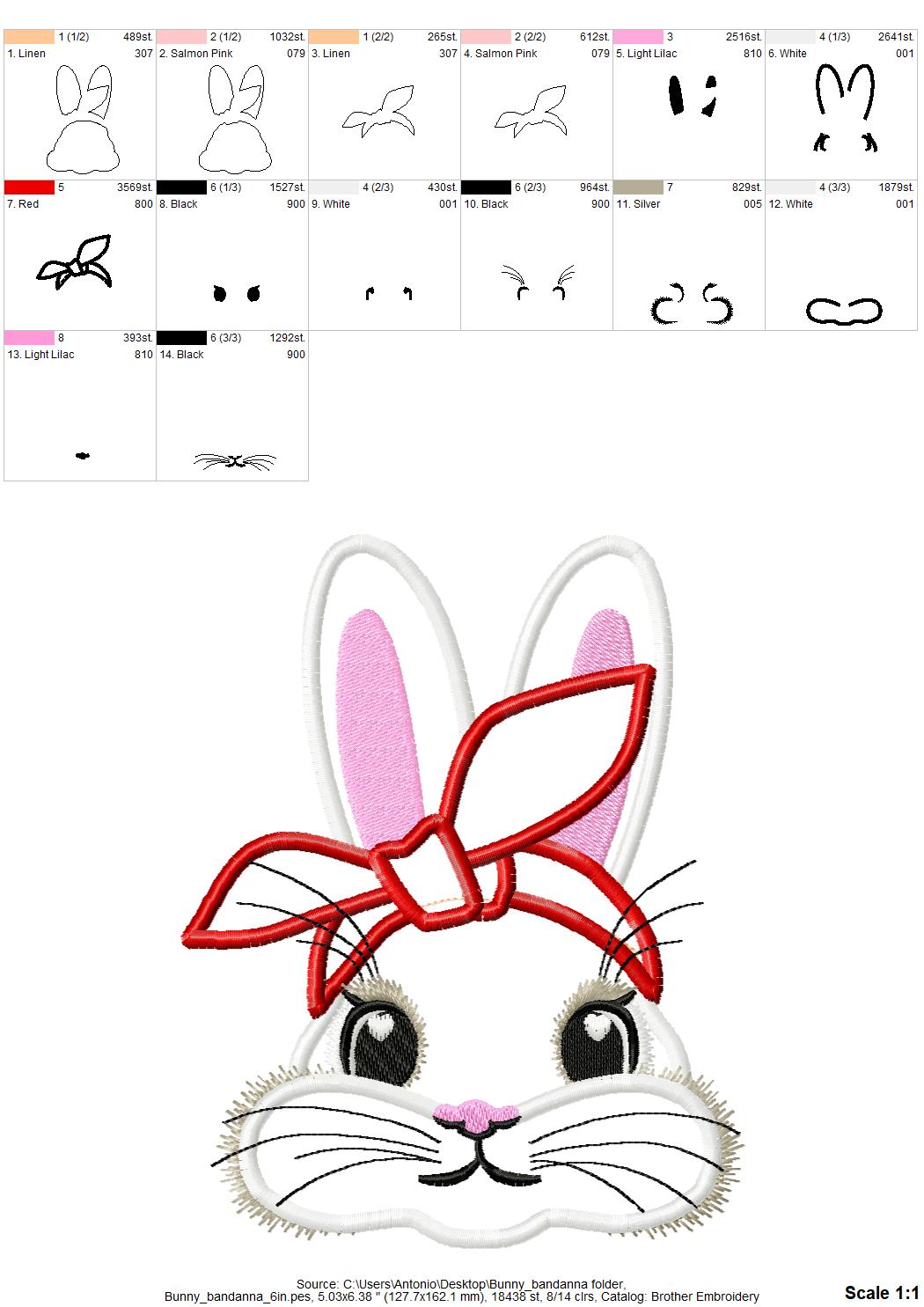 Easter Bunny with Bandanna Applique