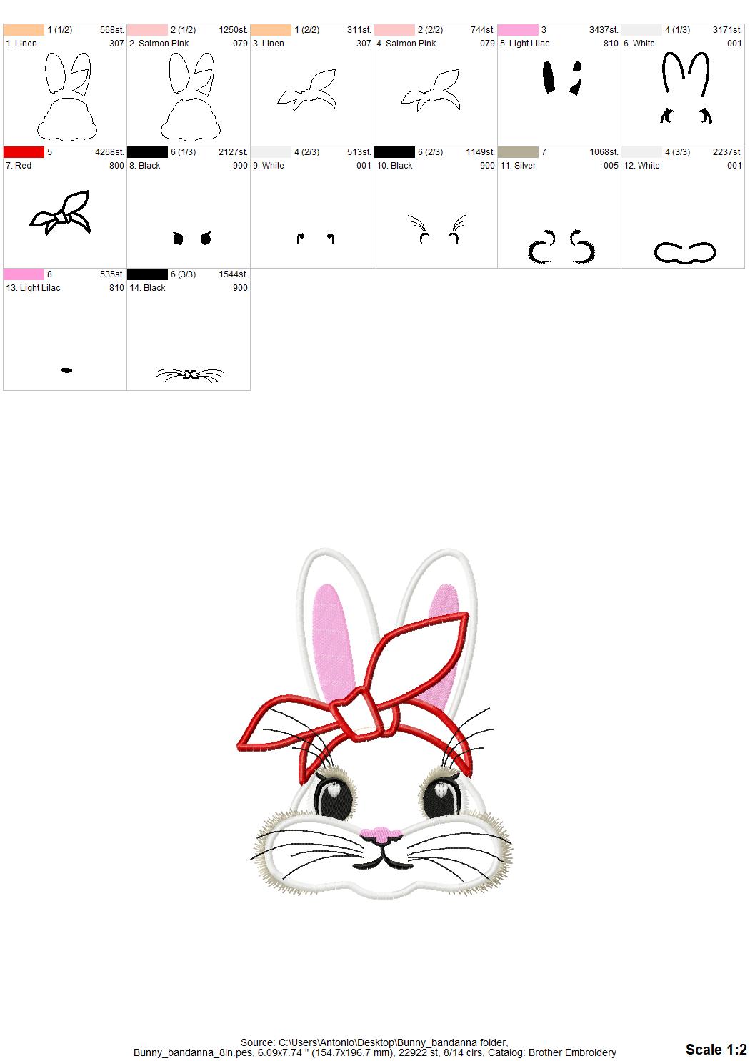 Easter Bunny with Bandanna Applique