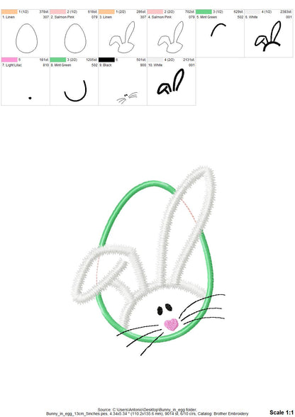 Peeking Bunny in Egg