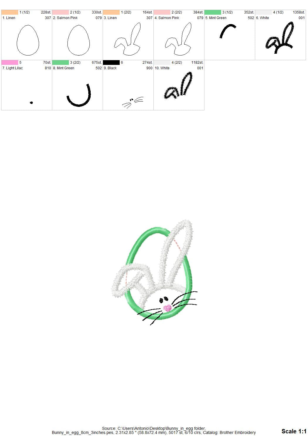 Peeking Bunny in Egg