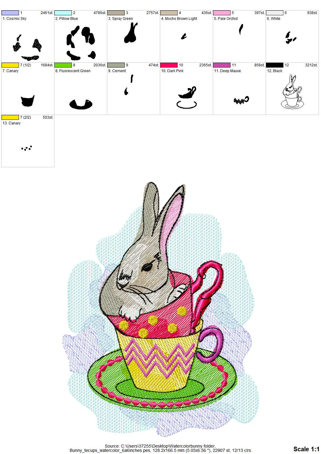 Bunny in Teacup Stack