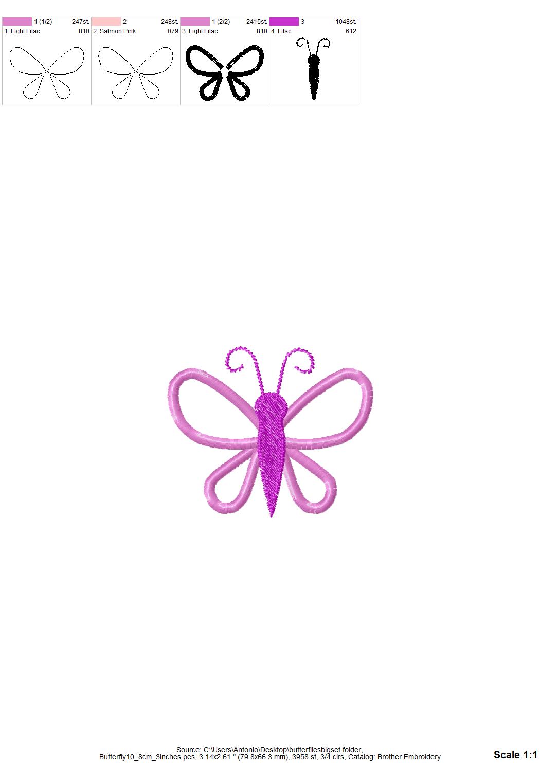 Butterfly Applique Big Set of 10