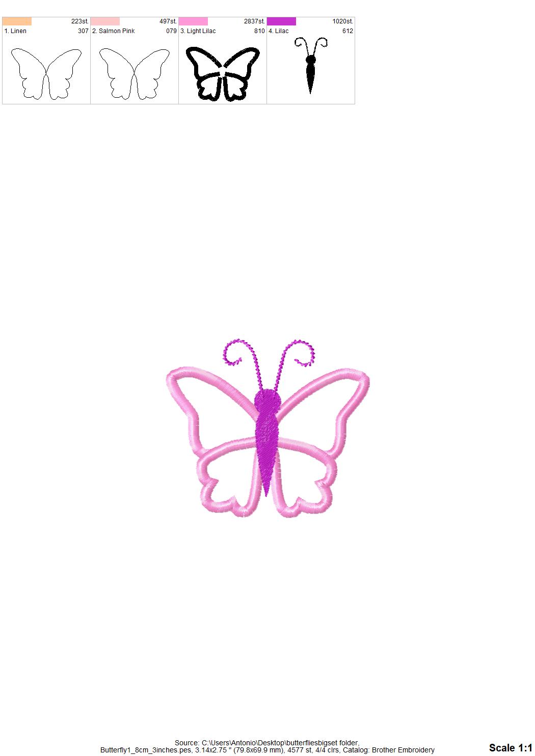 Butterfly Applique Big Set of 10