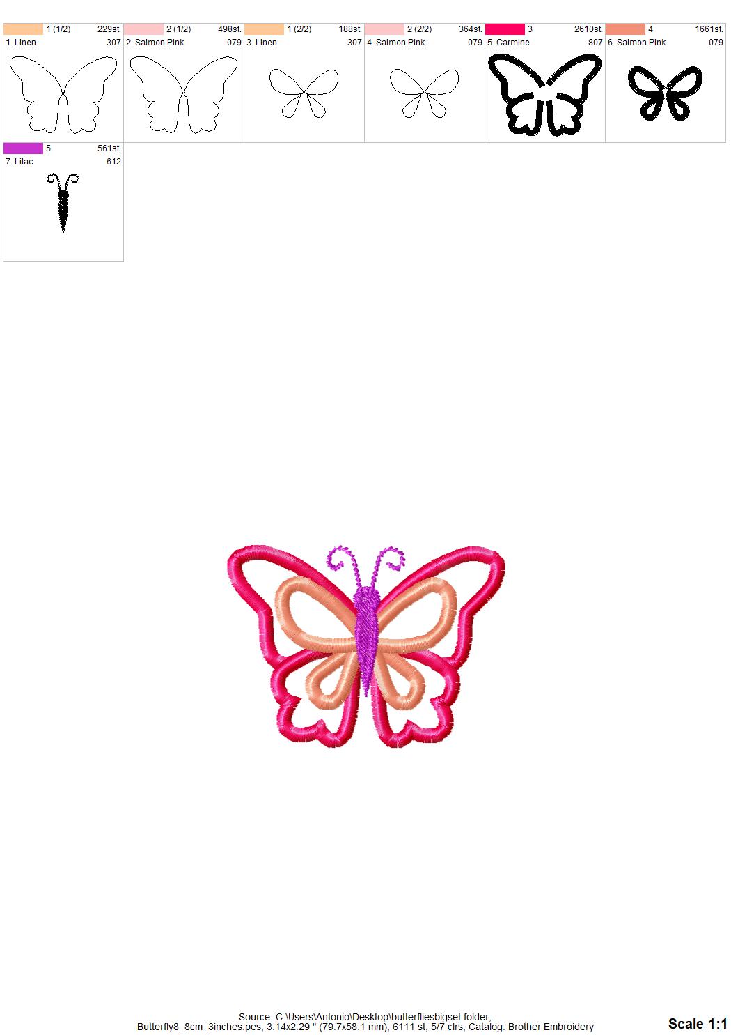 Butterfly Applique Big Set of 10