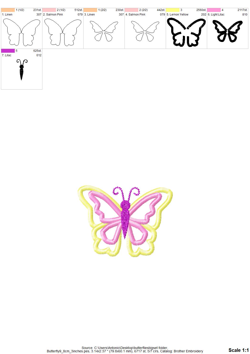 Butterfly Applique Big Set of 10