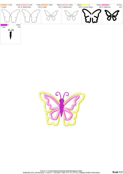 Butterfly Applique Big Set of 10