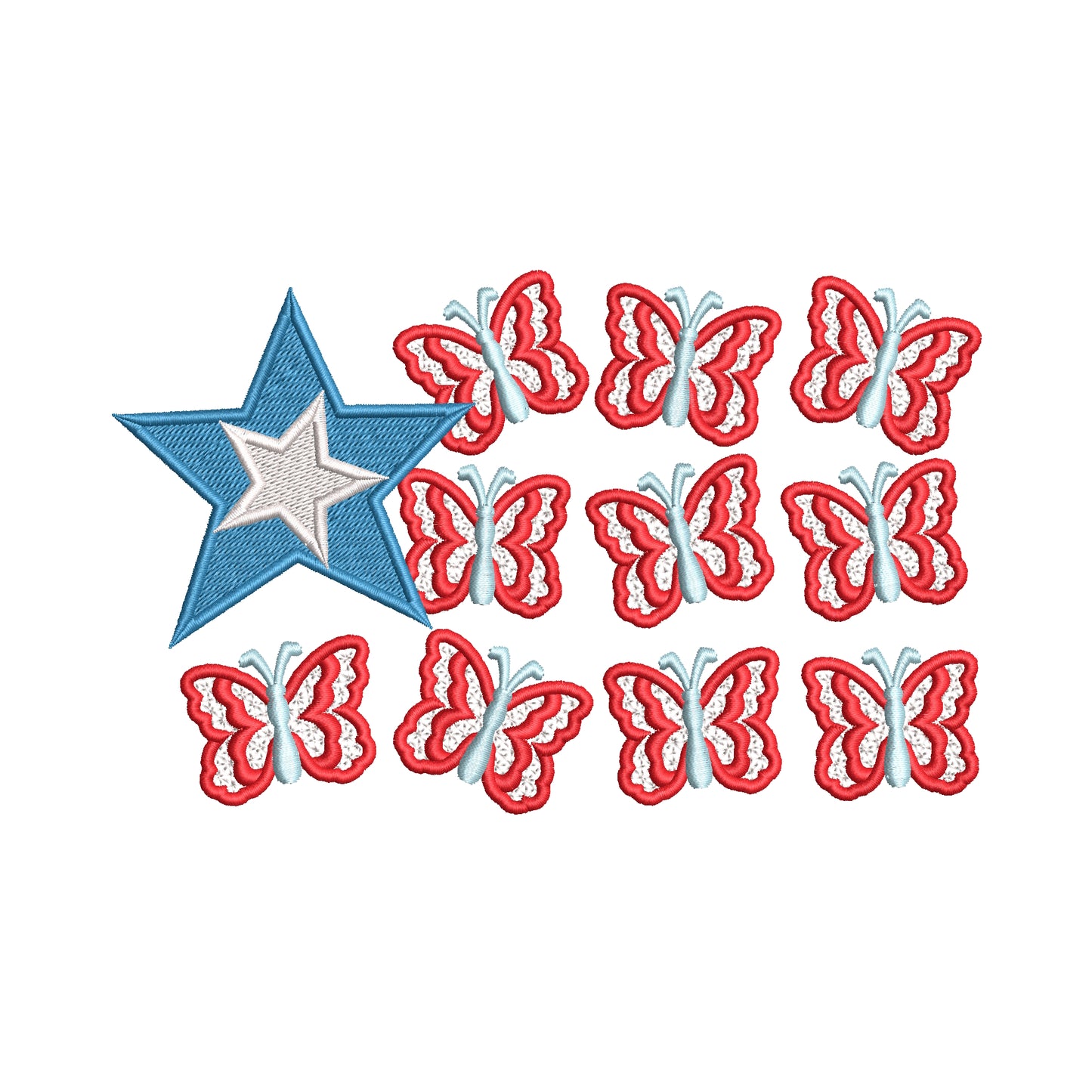 Patriotic Butterfly Flag 3D