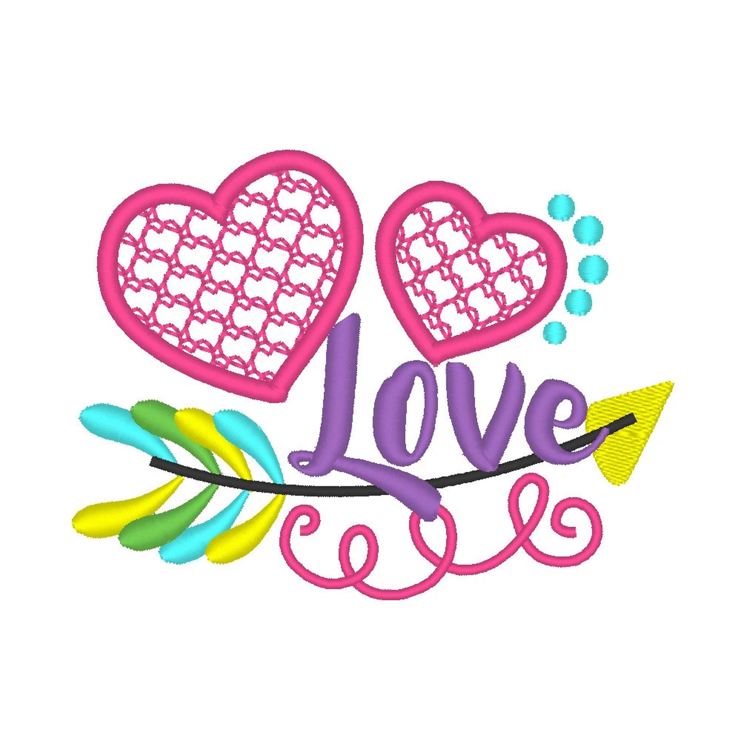 Arrow with Hearts and Saying Love