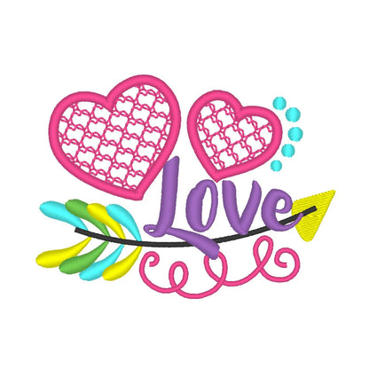 Arrow with Hearts and Saying Love