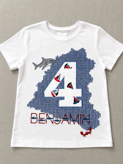 Ocean-Themed Boy Birthday Number Shirt Bundle