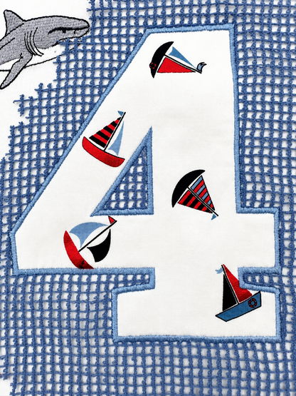 Ocean-Themed Boy Birthday Number Shirt Bundle