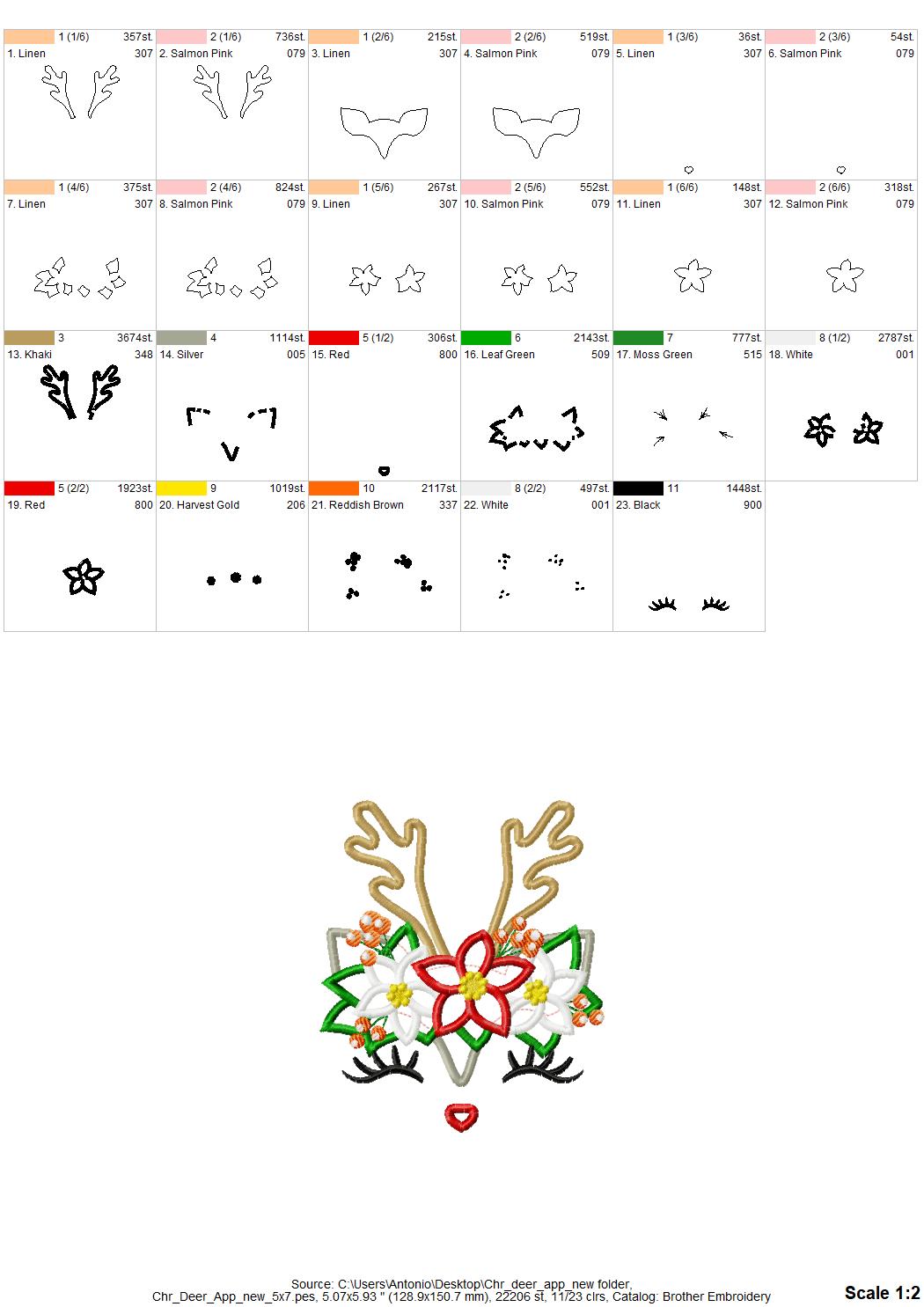 Christmas Deer with Floral Crown