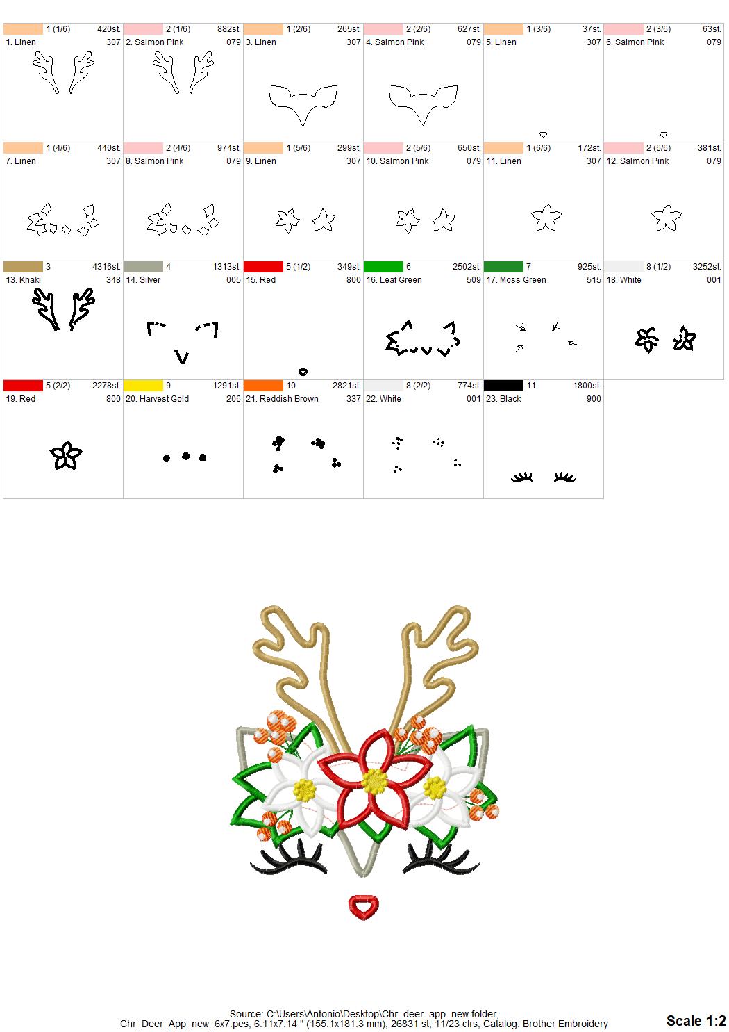 Christmas Deer with Floral Crown