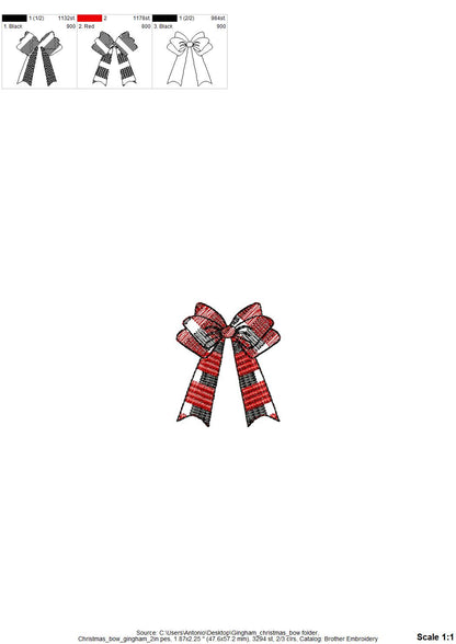 Gingham Plaid Christmas Bow