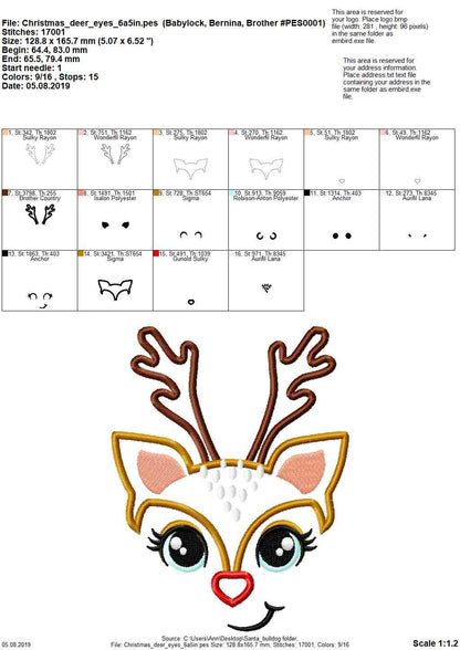 Christmas Little Deer Applique