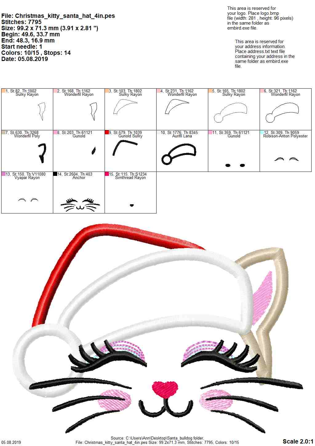 Christmas Kitty Cat with Santa Hat