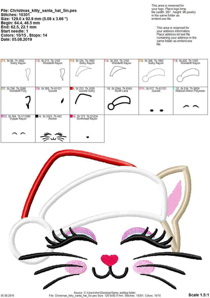 Christmas Kitty Cat with Santa Hat