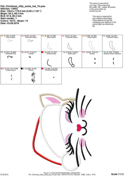 Christmas Kitty Cat with Santa Hat