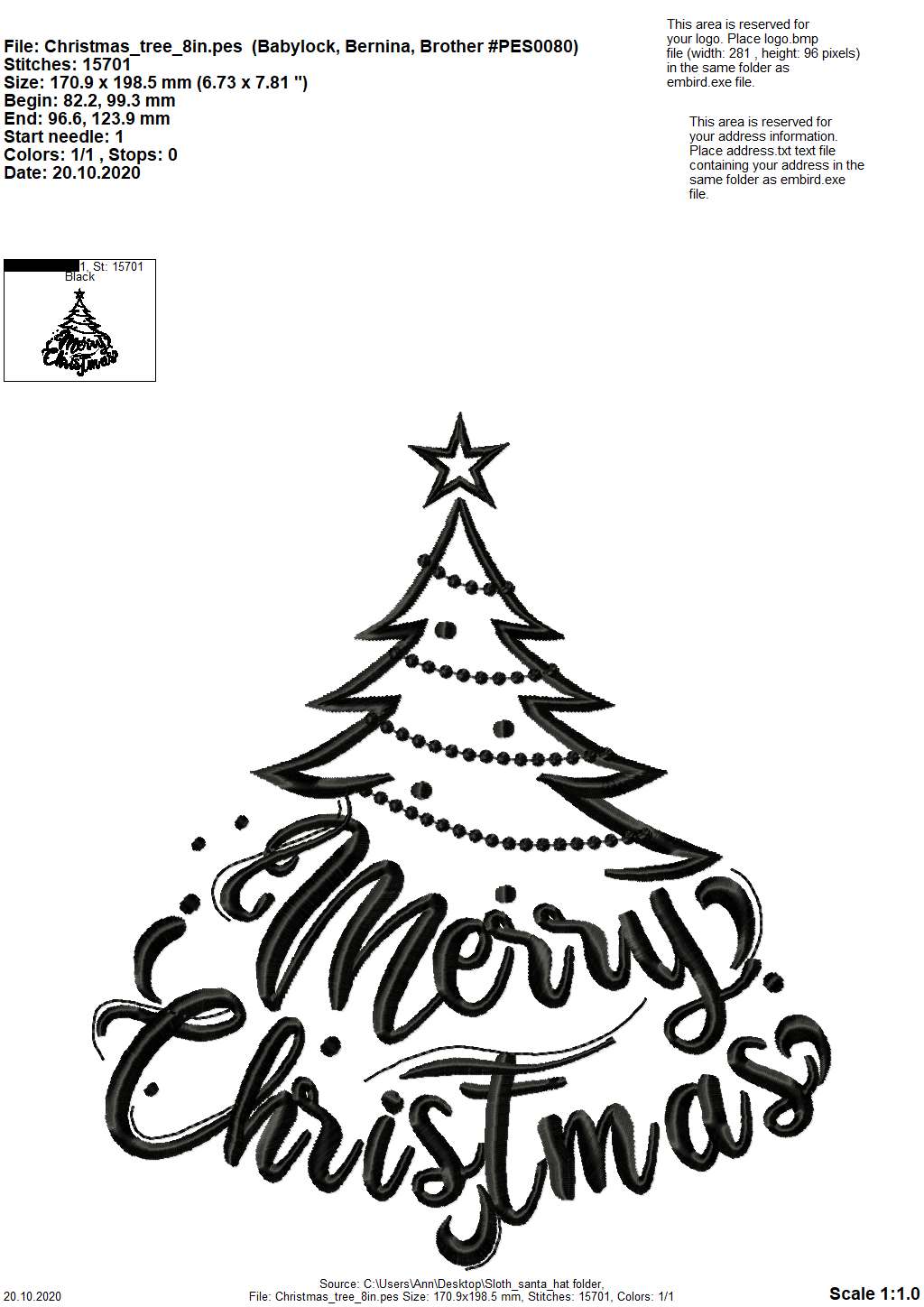 Merry Christmas Saying Tree Outline