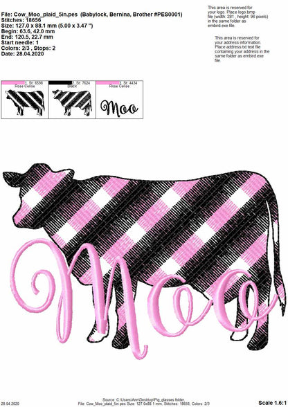 Patterned Cow Outline