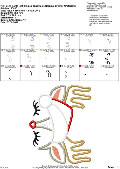 Christmas Deer with Santa Hat