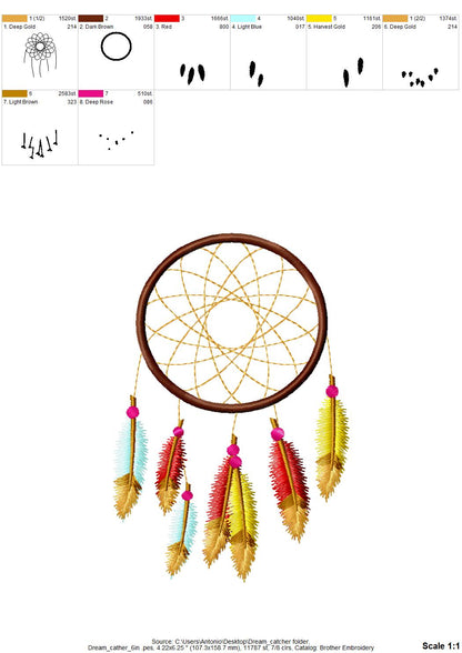Dream Catcher – American machine embroidery design by Artapli