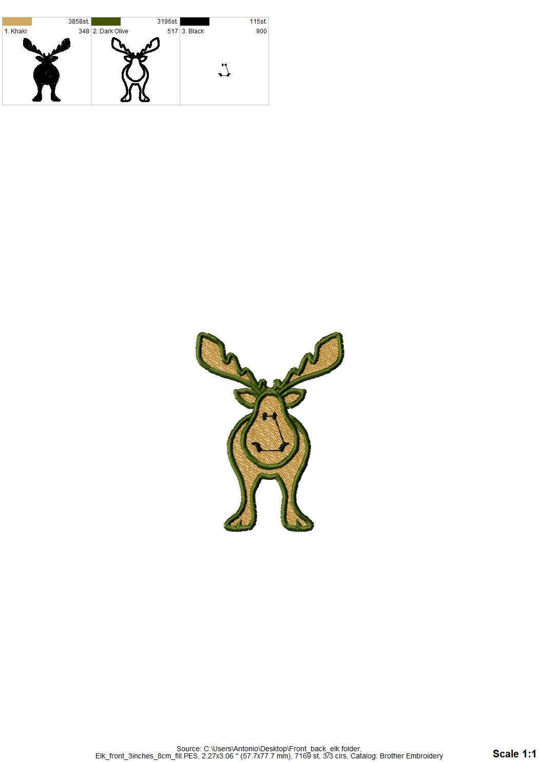Front and Back Elk Moose