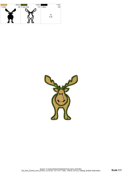 Front and Back Elk Moose