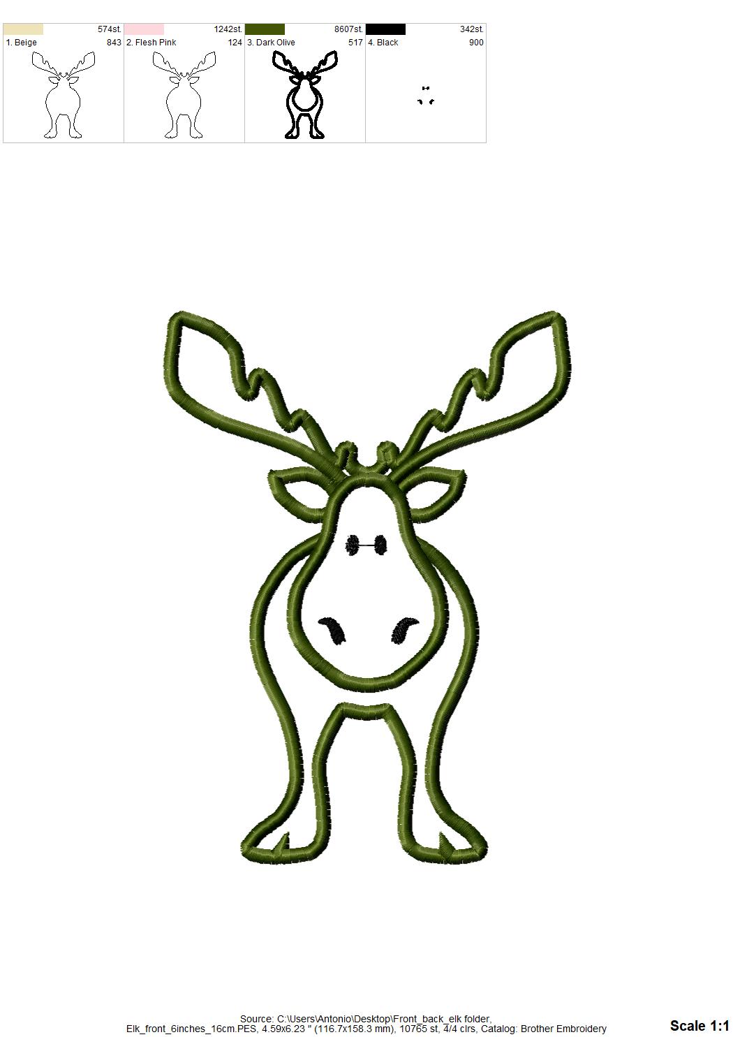 Front and Back Elk Moose