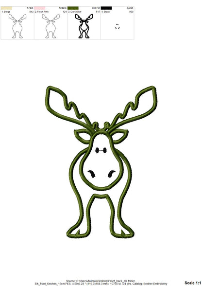 Front and Back Elk Moose