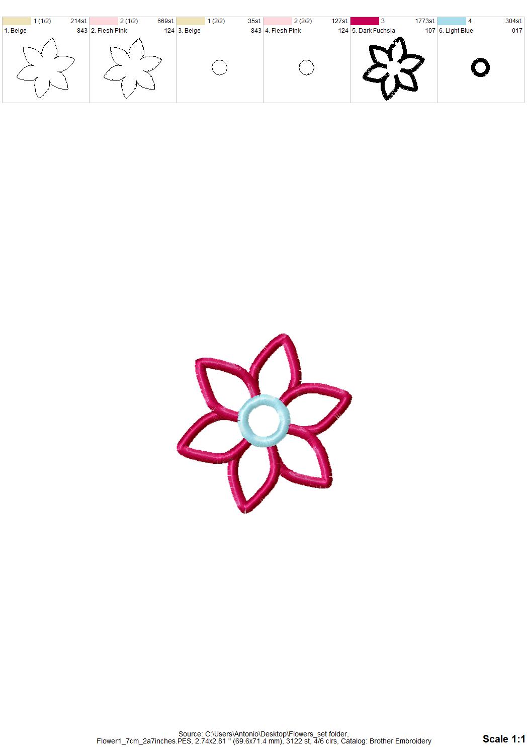 Floral Flower Set of 4