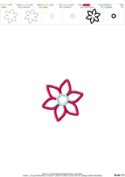 Floral Flower Set of 4