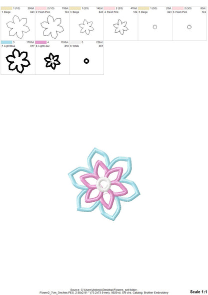 Floral Flower Set of 4