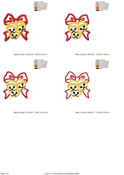 Gold Christmas Bells with Bow