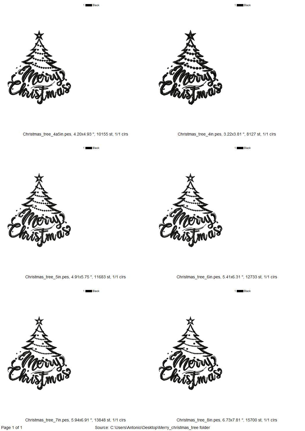 Merry Christmas Saying Tree Outline