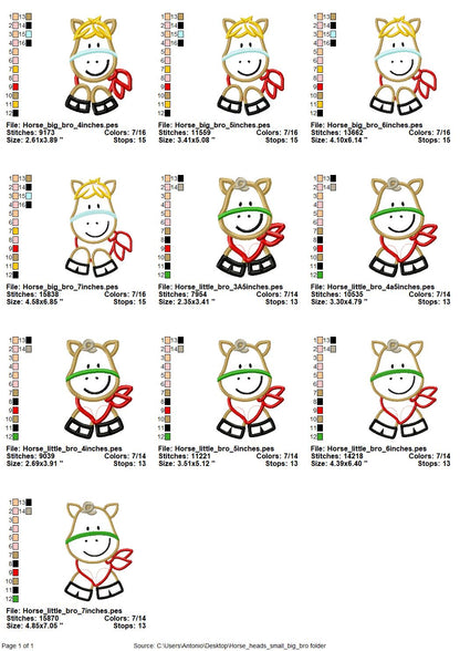 Cute Horse Applique Set of 2