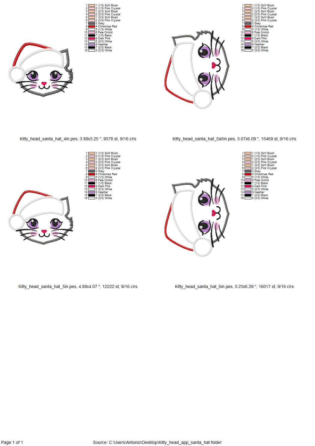 Christmas Kitty Cat with Santa Hat