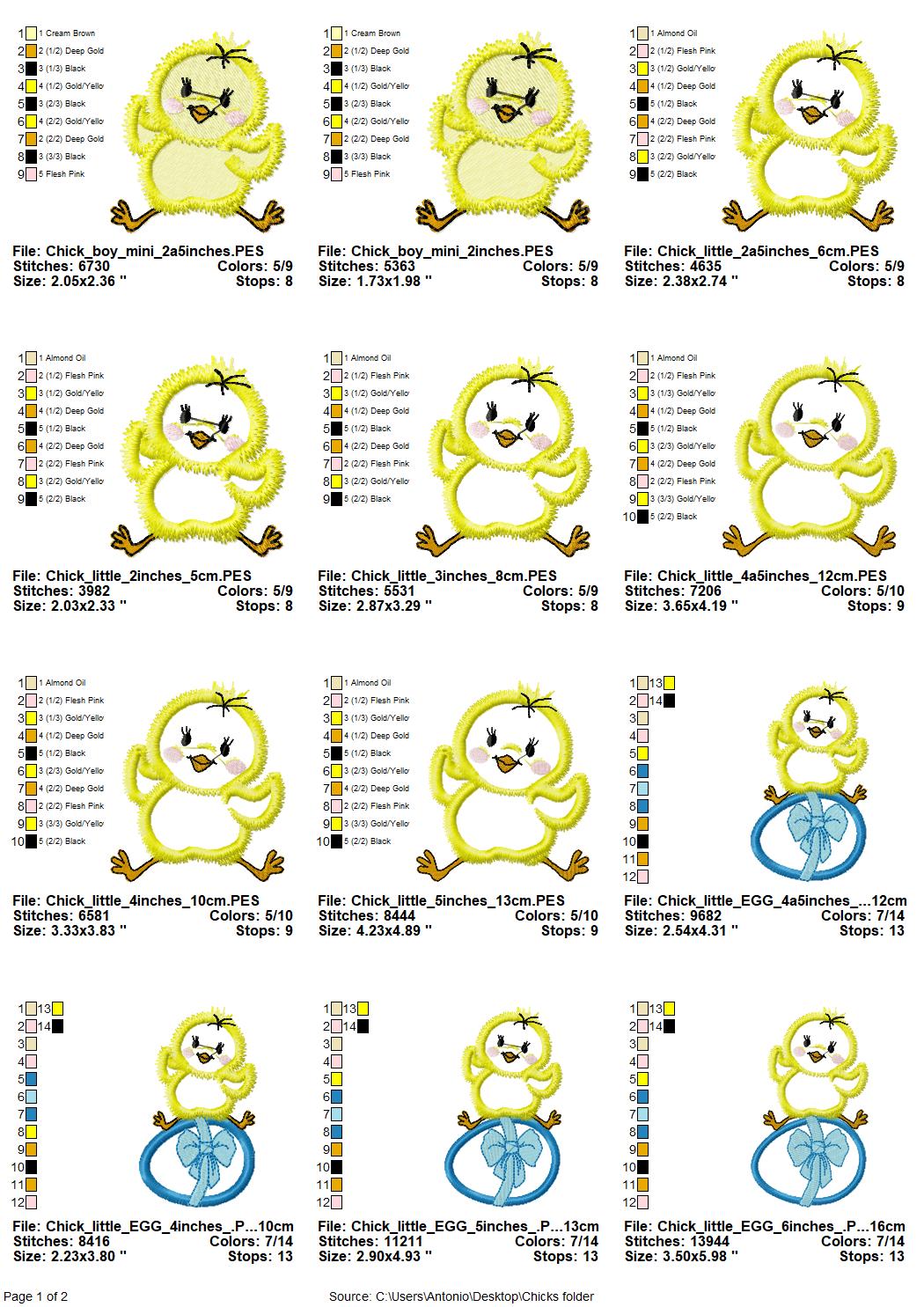 Easter Chick Fill Stitch and Applique