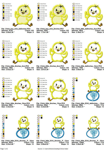 Easter Chick Fill Stitch and Applique