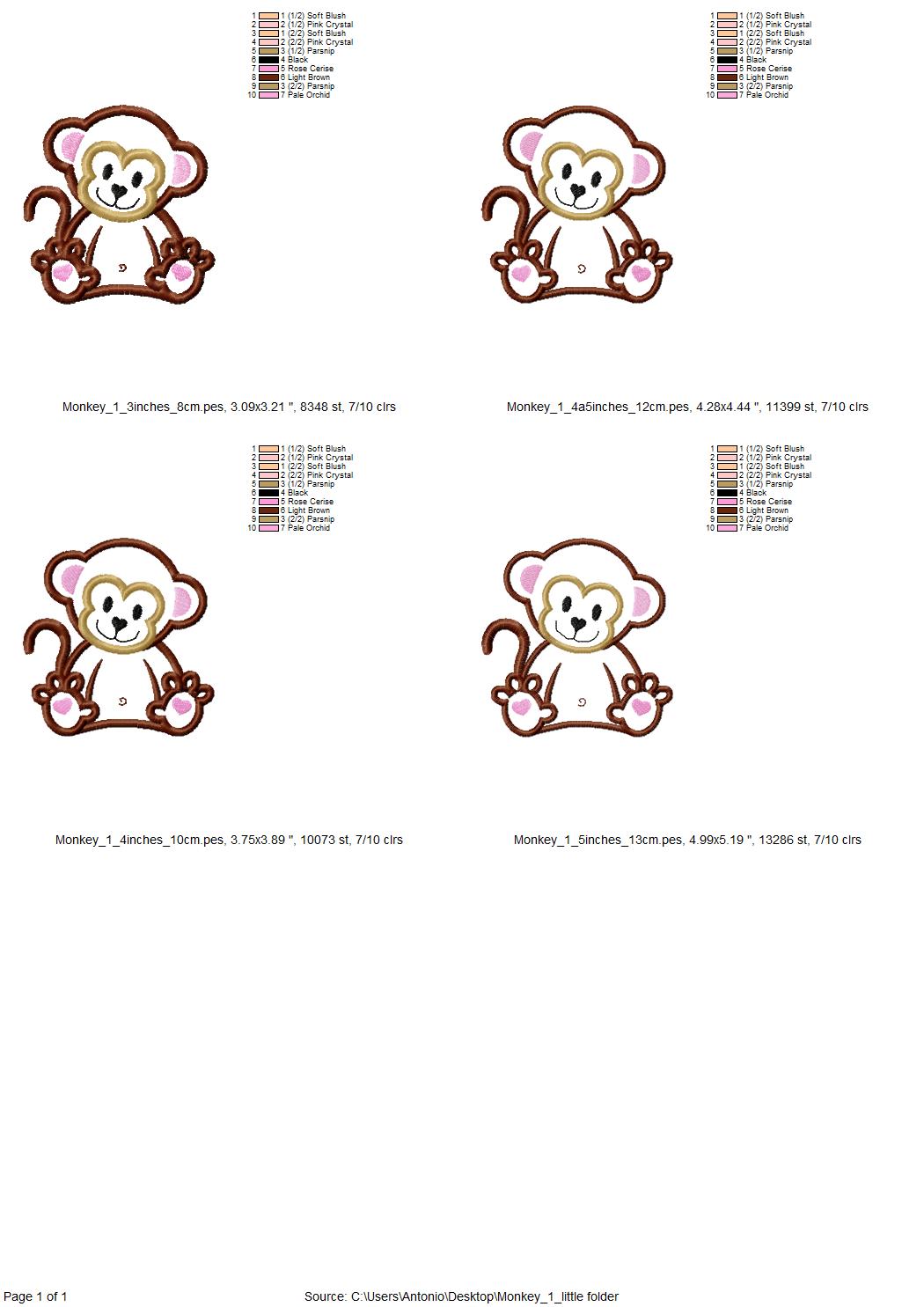 Little Monkey Applique