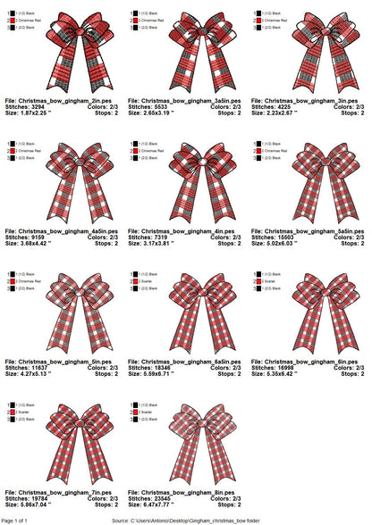Gingham Plaid Christmas Bow