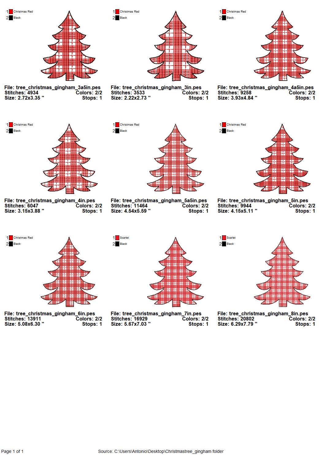Gingham Plaid Christmas Tree