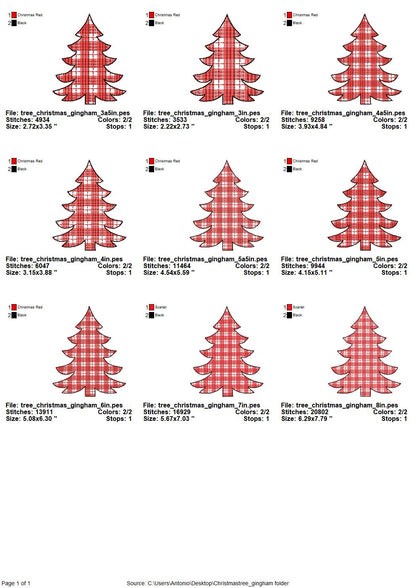 Gingham Plaid Christmas Tree