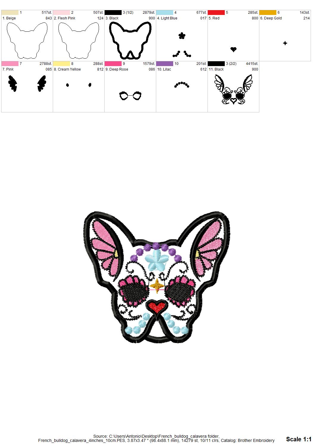 French Bulldog Sugar Skull