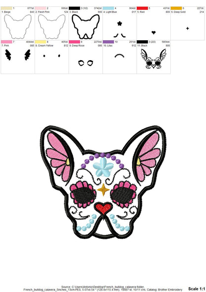 French Bulldog Sugar Skull