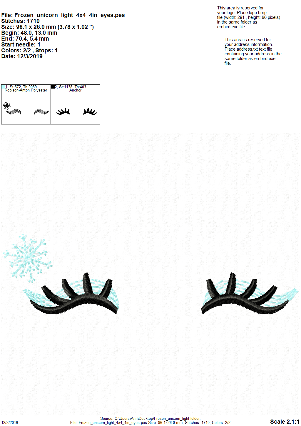 Light Stitch Frozen Snowflake Christmas Unicorn