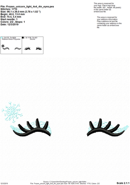 Light Stitch Frozen Snowflake Christmas Unicorn