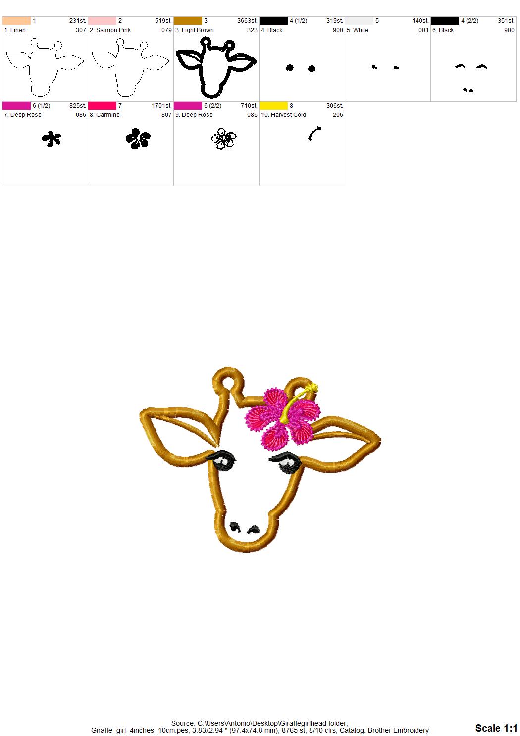 Giraffe Girl with Flower